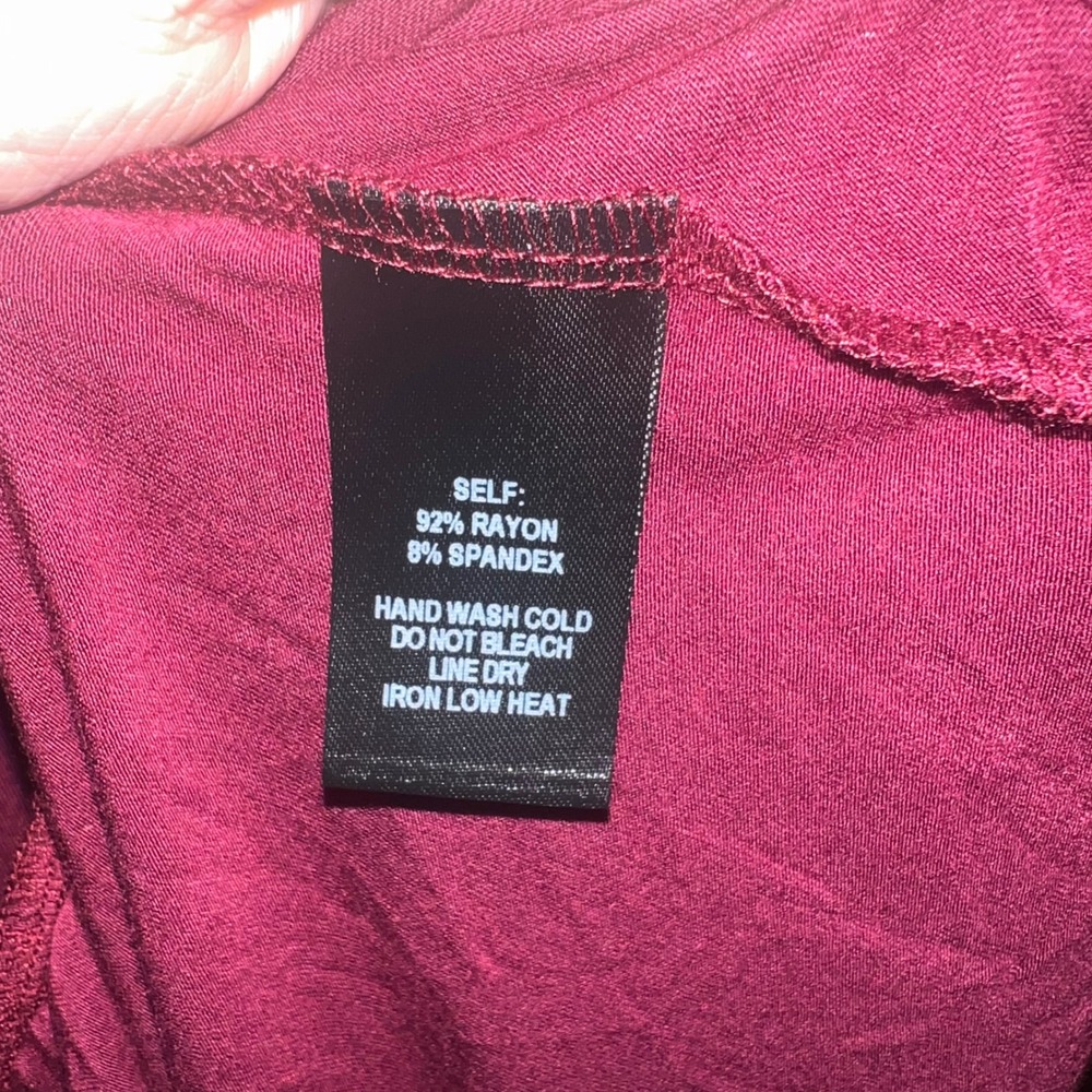 Lulus Women's Burgundy Red Casual Tunic Dress Long Sleeve Pockets Size L New NWT - Picture 8 of 9
